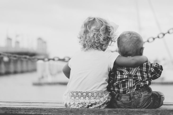 Children at water’s edge