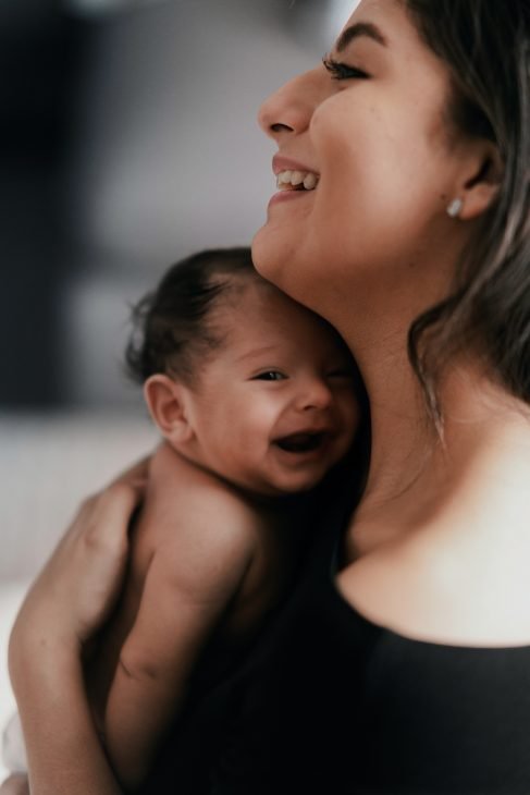 baby in mom's arms