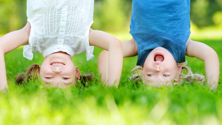 kids doing handstands