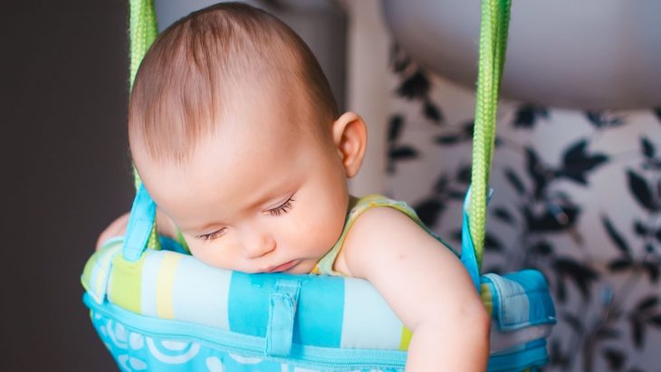 baby sleeping in jumper