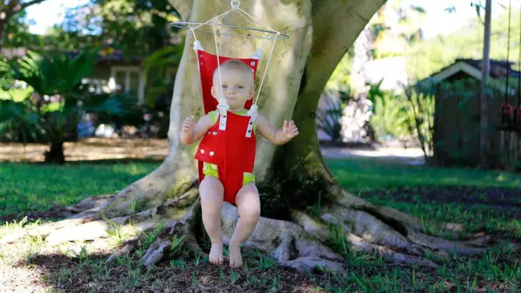 baby in outdoors jumper