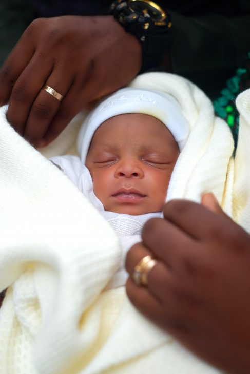 A baby with the parents hands