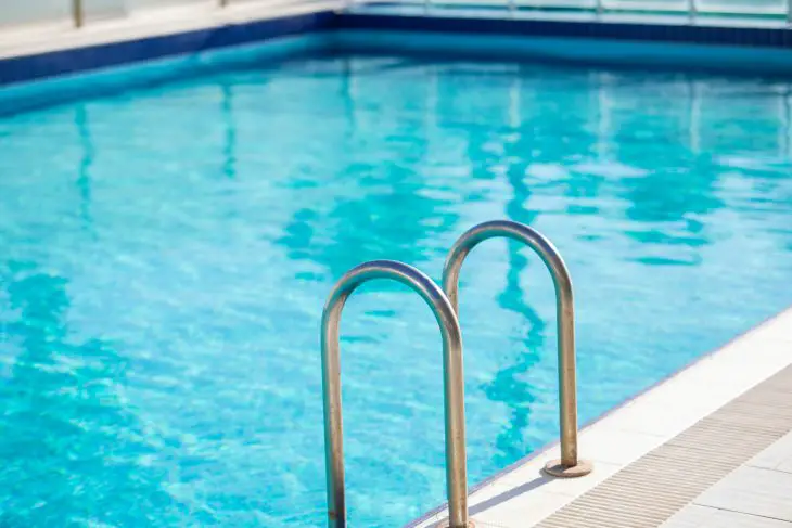 stainless steel railings on swimming pool